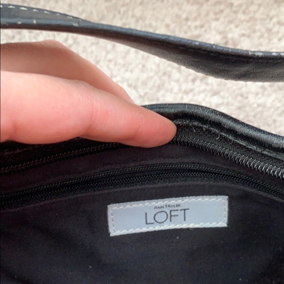 LOFT Black Leather Small Shoulder Purse - Picture 4 of 13